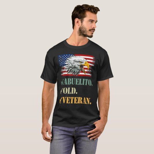 メンズアブエリト旧退役軍人アメリカン・イーグルカッコいい国旗 Tシャツ (正面フル)