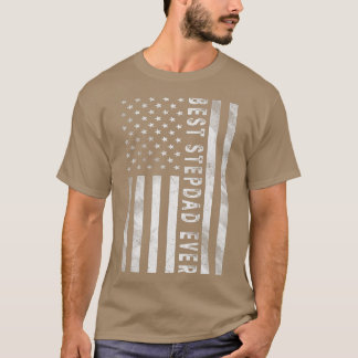 メンズアメリカン米国国旗の最高のステップパパエバ父のー Tシャツ
