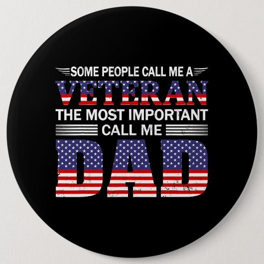 メンズアメリカ国旗退役軍人Dと呼ばれる人もいる 缶バッジ (正面)