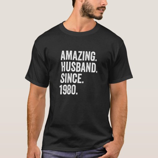 メンズアメージング夫1980年42th's Anniv結婚以来 Tシャツ (正面)