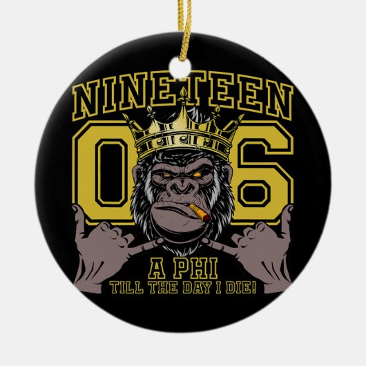 メンズアルファアフリカ1906男子学生の社交クラブ猿手徴候 セラミックオーナメント (正面)