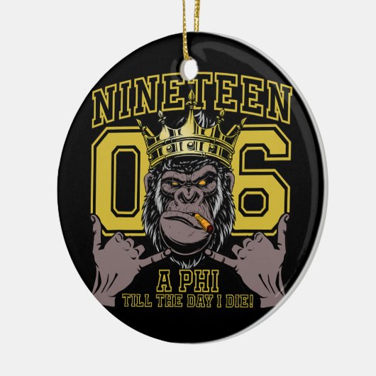 メンズアルファアフリカ1906男子学生の社交クラブ猿手徴候 セラミックオーナメント (左)