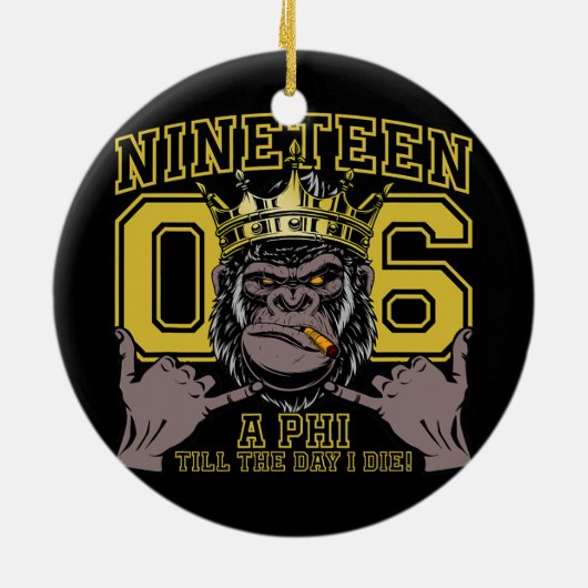 メンズアルファアフリカ1906男子学生の社交クラブ猿手徴候 セラミックオーナメント (裏面)