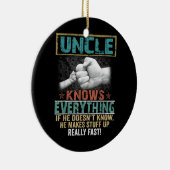 メンズアンクルは全てのおじおもしろいを知っ父のている セラミックオーナメント (右)