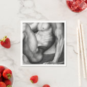 メンズアートエレガントメンヌードチャクチャスケッチ紙 スタンダードカクテルナプキン (インサイチュ)