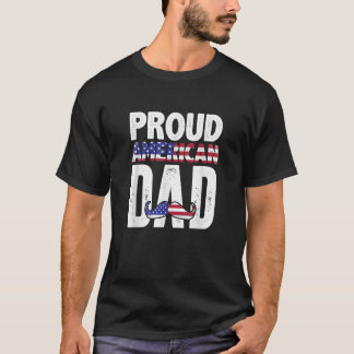 メンズア誇りを持ったメリカパパザファーザーズデイアメリカ Tシャツ
