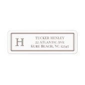 メンズイニシャル ダークブラウン オフィス文房具 ラベル (正面)