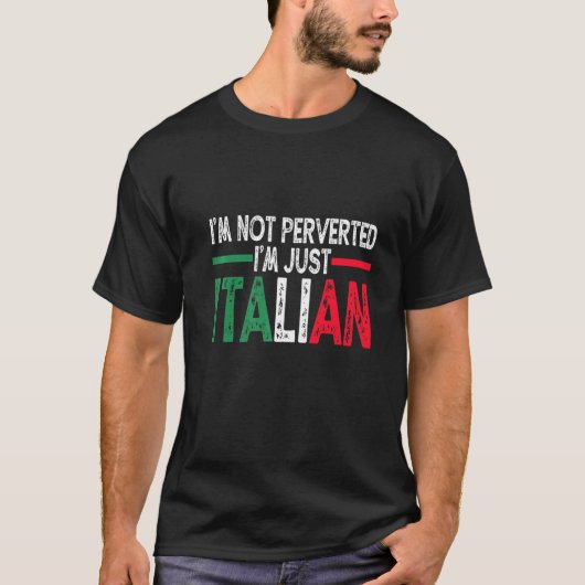 メンズイムは変態していないイムは単なるイタリアンヴィンテージデジタル Tシャツ (正面)