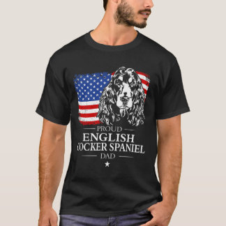 メンズインギ誇りを持ったリッシュコッカースパニエル犬パパアメリカンフラ Tシャツ