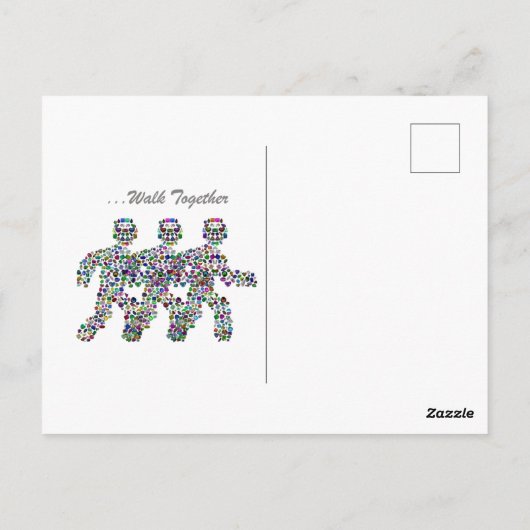 メンズインモーション – ジェムストーン歩く姿デザイン ポストカード (裏面)