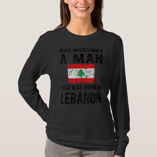 メンズイン生まれレバノンレバノン国旗レバノンのルーツ Tシャツ (正面)