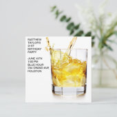 メンズウィスキーカクテルグラス誕生日パーティー 招待状 (スタンド正面)