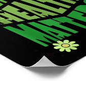 メンズウィメンズキッズメンタルヘルスSグリーンリボンアウェア ポスター (角)