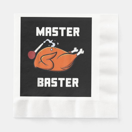 メンズウィメンズマスターバスターおもしろいタークエスタ感謝していーバスター 縁ありランチョンナプキン (正面)