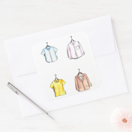 メンズウェアメンズファッションデザインショッピング服 スクエアシール (封筒)