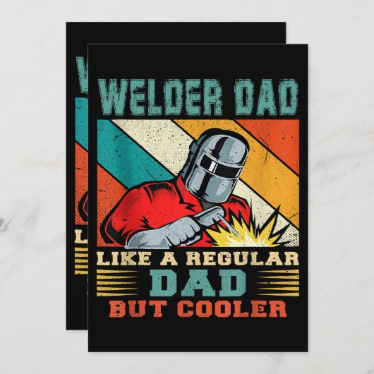 メンズウェルダーパパは、通常のパパがファースのようにクールある 招待状 (正面/裏面)