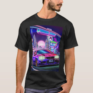 メンズウォメンズニッサンスカイラインGt-R R34気化波 Tシャツ