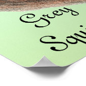 メンズウォーターカラー野生生物グレーリス時計 ポスター (角)