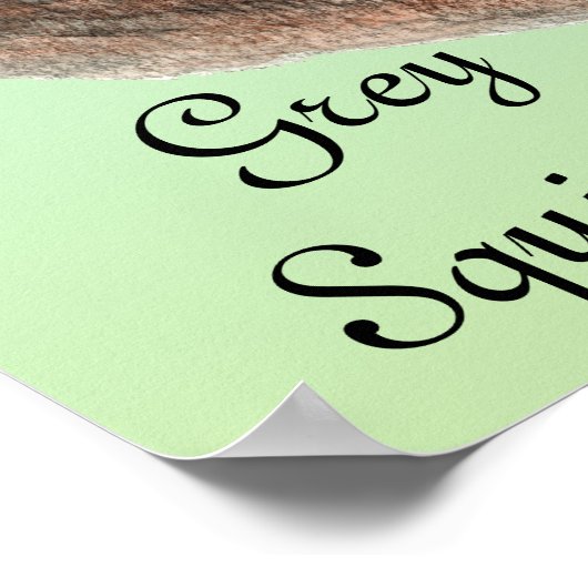 メンズウォーターカラー野生生物グレーリス時計 ポスター (角)