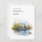 メンズウォーターカラー魚釣り誕生日パーティー 招待状 (裏面)