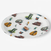 メンズウオータカラー魚釣りギアパターン ペーパープレート (アングル)