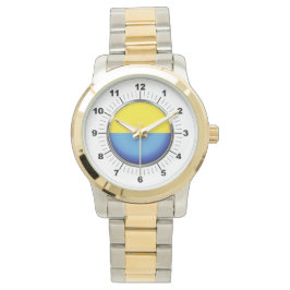 メンズウクライナFlオーバーサイズツートーンブレスレットウォッチ 腕時計