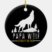 メンズウルフパックファミリーパパパパウルフ父の用 セラミックオーナメント (裏面)