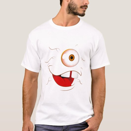 メンズエイリアンアイハッピー顔Tシャツ Tシャツ (正面)