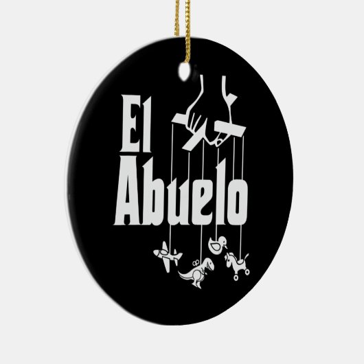 メンズエルアブエロスペインのヒスパニック祖父 セラミックオーナメント (右)