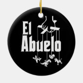 メンズエルアブエロスペインのヒスパニック祖父 セラミックオーナメント (裏面)