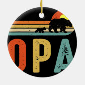 メンズオパベアメンズヴィンテージレトロベアデコール セラミックオーナメント (裏面)