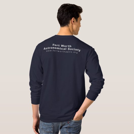 メンズオフィシャルロゴ長袖ネイビーTシャツ Tシャツ (裏面フル)