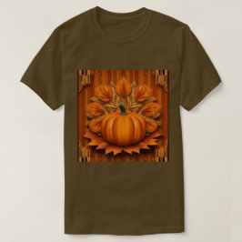 メンズオレンジカボチャ茶色Tシャツ Tシャツ