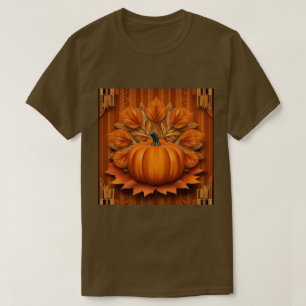 メンズオレンジカボチャ茶色Tシャツ Tシャツ