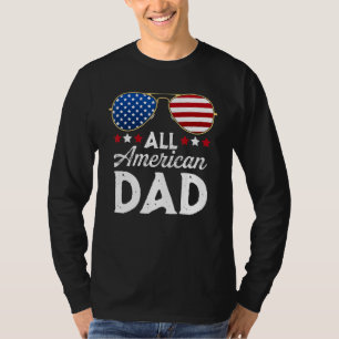 メンズオールアメリカパパ愛国的7月4日Usa Fl Tシャツ