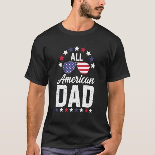 メンズオールアメリカパパ7月4日 Tシャツ (正面)