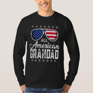 メンズオールアメリカンおじいちゃん7月の男性父の4日 Tシャツ