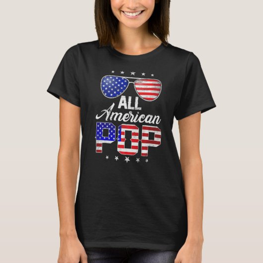 メンズオールアメリポップ・アートのカ国旗の男愛国心 Tシャツ (正面)