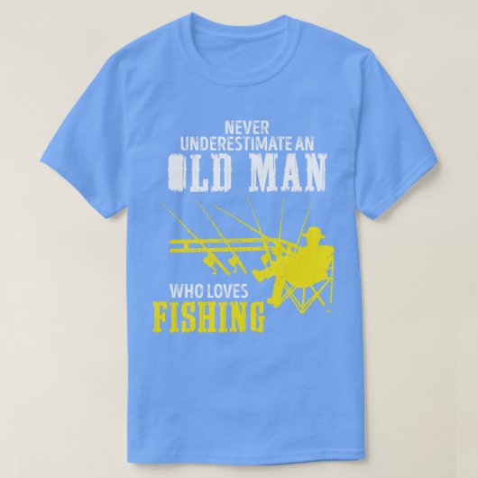 メンズオールドマン魚釣りファーザーズ Tシャツ (デザイン正面)
