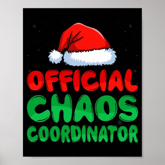 メンズカオスコーディネーターサンタ帽子クリスマス休日 ポスター (正面)