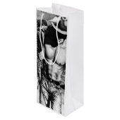 メンズカッコいいカウボーイミュージカル体メンズアート ワインギフトバッグ (裏面アングル)