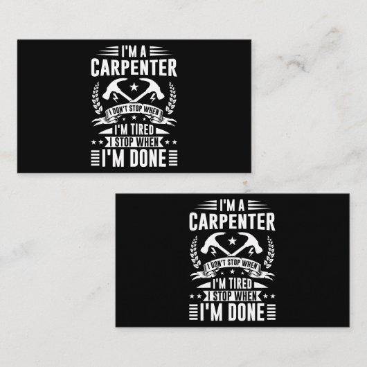 メンズカッコいいカーペンターおもしろいジョイナー懸命ワークウッドワー 名刺 (正面/裏面)