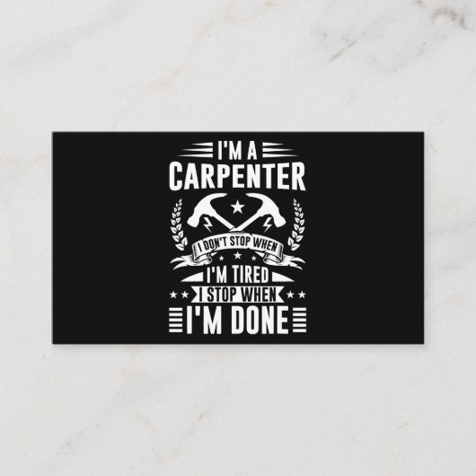 メンズカッコいいカーペンターおもしろいジョイナー懸命ワークウッドワー 名刺 (正面)
