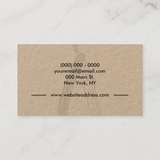 メンズカットサロン・理容室 名刺 (裏面)