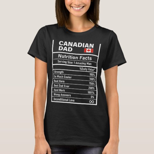 メンズカナダパパ栄養事実父の日Nat Tシャツ (正面)
