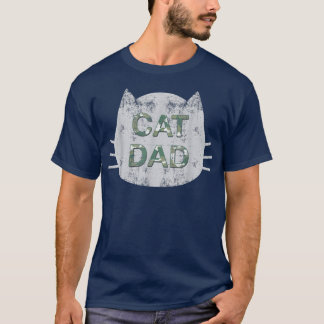メンズカモエキャットパパ、オリジナルキャットパパ父親 Tシャツ