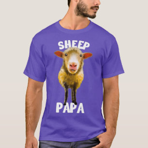 メンズカラフルシープオーバー私は私のシープパパを愛する Tシャツ