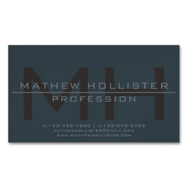 メンズカラー、モノグラムの深い、ミュートされたカラー マグネット名刺