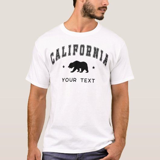メンズカリフォルニア、あなたのテキスト – Grizzly Bearデザイン Tシャツ (正面)