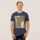 メンズカーキタングリーンシルクハーベスト トライブレンドTシャツ (正面全面)